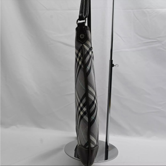 BURBERRY BLUE LABEL Check Pattern Shoulder Bag Nylon Leather Black - EUC - Picture 3 of 16